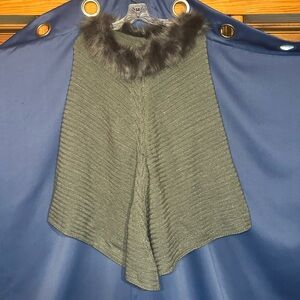 Gray with silver threading accents and faux fur collar. Size OSFM